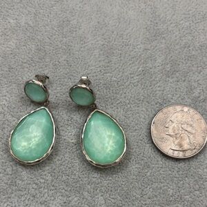 Ippolita Silver and Mint Green Drop Earrings